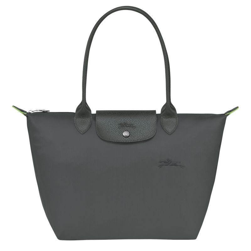 Women Longchamp Le Pliage Green M Tote Bag Deep Grey | Ireland-894DMORCF