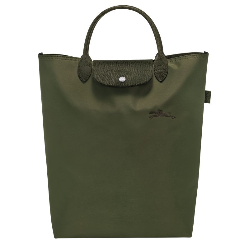 Women Longchamp Le Pliage Green M Tote Bag Dark Green | Ireland-628OASLNG