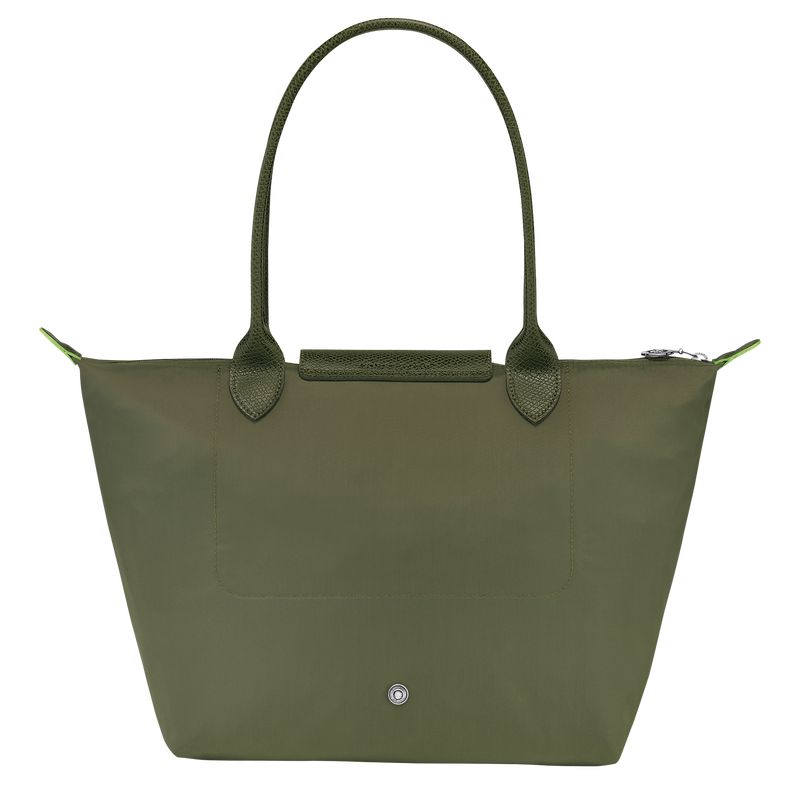 Women Longchamp Le Pliage Green M Tote Bag Dark Green | Ireland-829KTOVNZ
