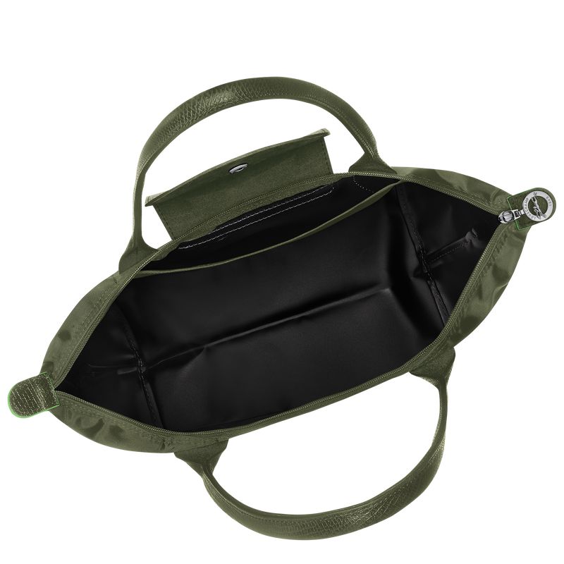 Women Longchamp Le Pliage Green M Tote Bag Dark Green | Ireland-829KTOVNZ