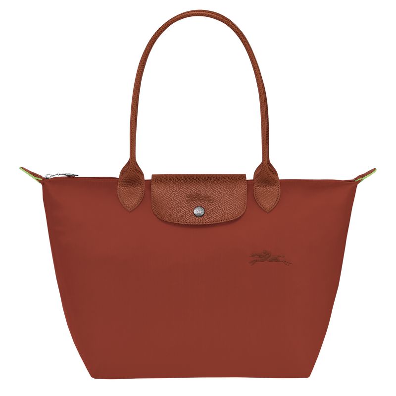 Women Longchamp Le Pliage Green M Tote Bag Brown | Ireland-017DZAIGF
