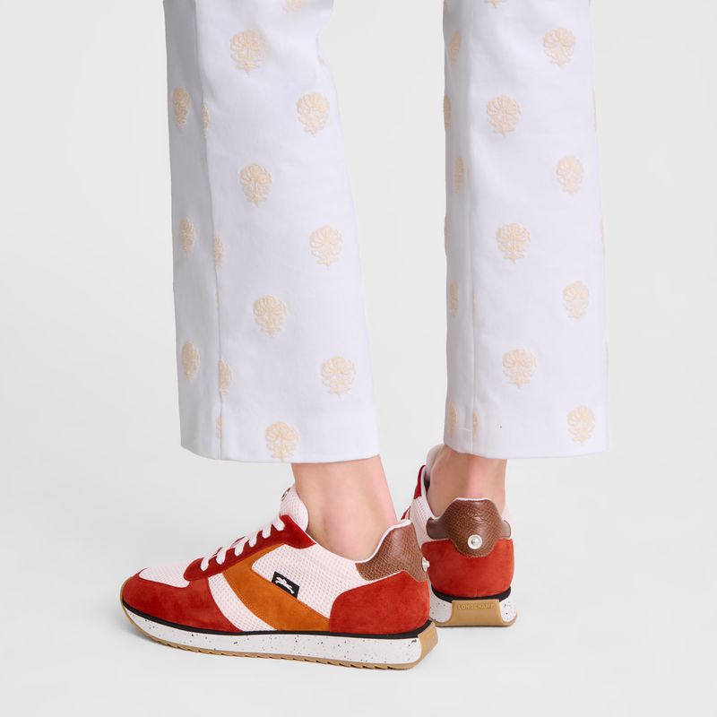 Women Longchamp Le Pliage Green Sneakers Red / Orange | Ireland-607TFJKCO