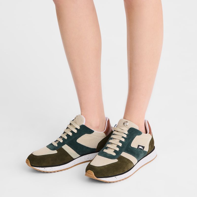 Women Longchamp Le Pliage Green Sneakers Olive / Blue | Ireland-657XPJBQY