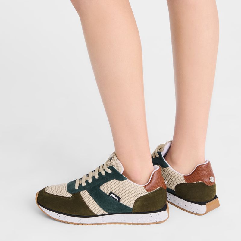 Women Longchamp Le Pliage Green Sneakers Olive / Blue | Ireland-657XPJBQY