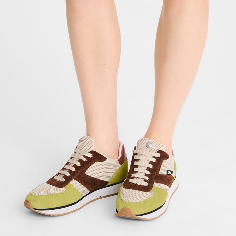 Women Longchamp Le Pliage Green Sneakers Light Green / Brown | Ireland-907XOZFTE