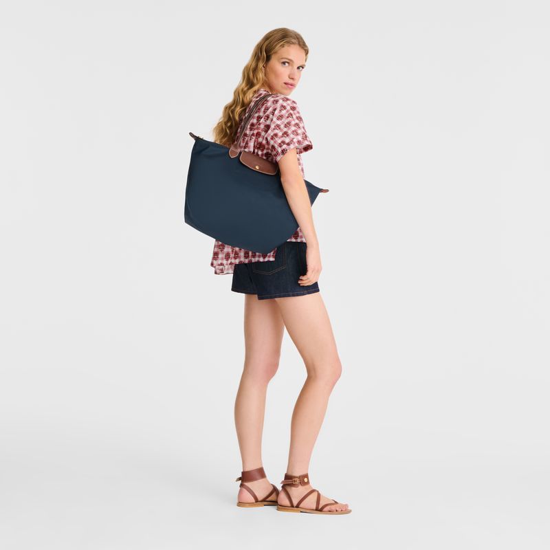 Women Longchamp Le Pliage Original L Tote Bag Navy | Ireland-408SVDPQW