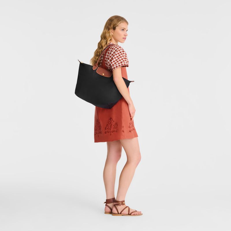 Women Longchamp Le Pliage Original L Tote Bag Black | Ireland-302OVQFAN