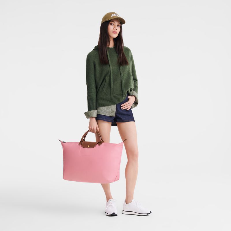 Women Longchamp Le Pliage Original L Travel Bag Pink | Ireland-851EVYTJU