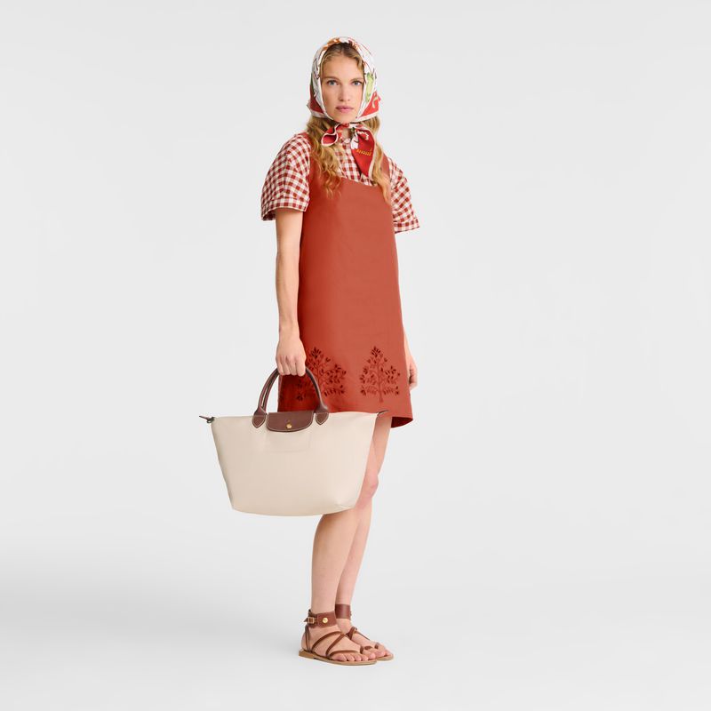 Women Longchamp Le Pliage Original M Handbag Beige | Ireland-293KIYUHQ