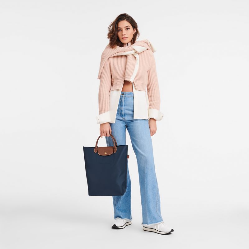 Women Longchamp Le Pliage Original M Tote Bag Navy | Ireland-709GXRDFP