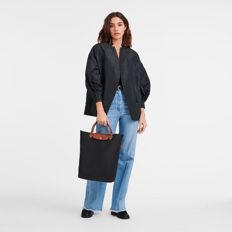Women Longchamp Le Pliage Original M Tote Bag Black | Ireland-562ZWXCNK
