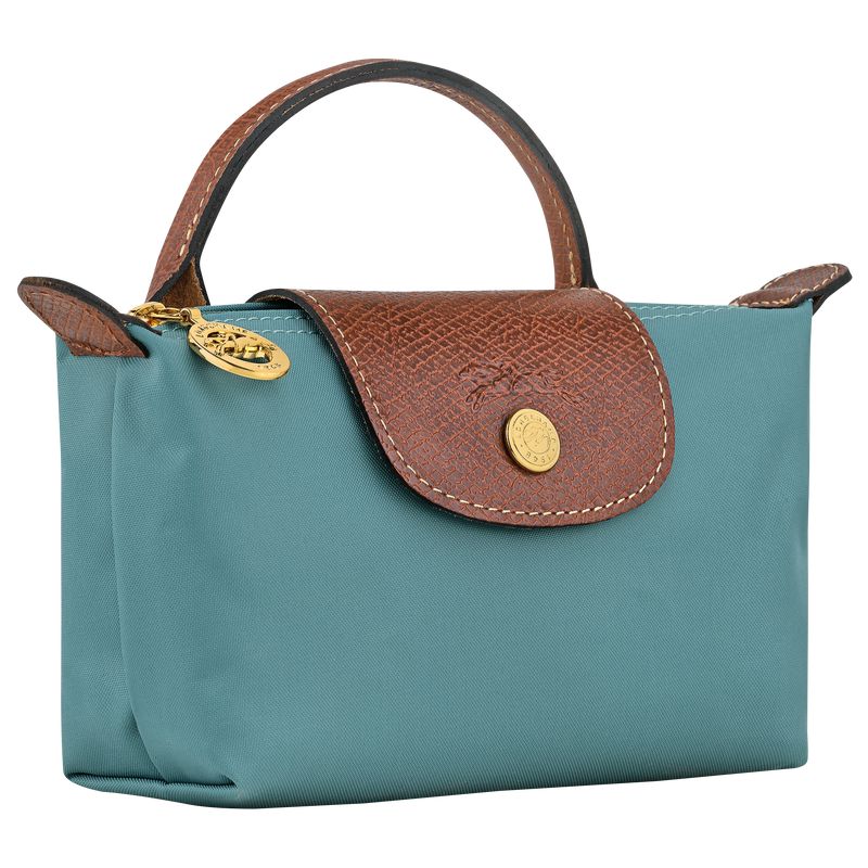 Women Longchamp Le Pliage Original With Handle Pouch Blue | Ireland-091BYEVMA