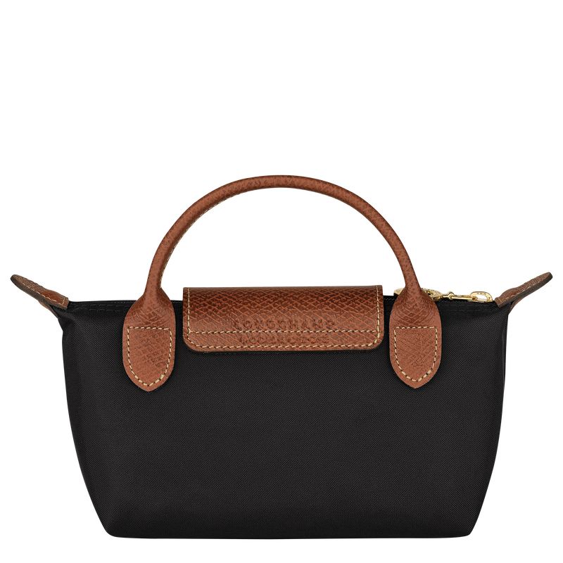 Women Longchamp Le Pliage Original With Handle Pouch Black | Ireland-192RODEWH