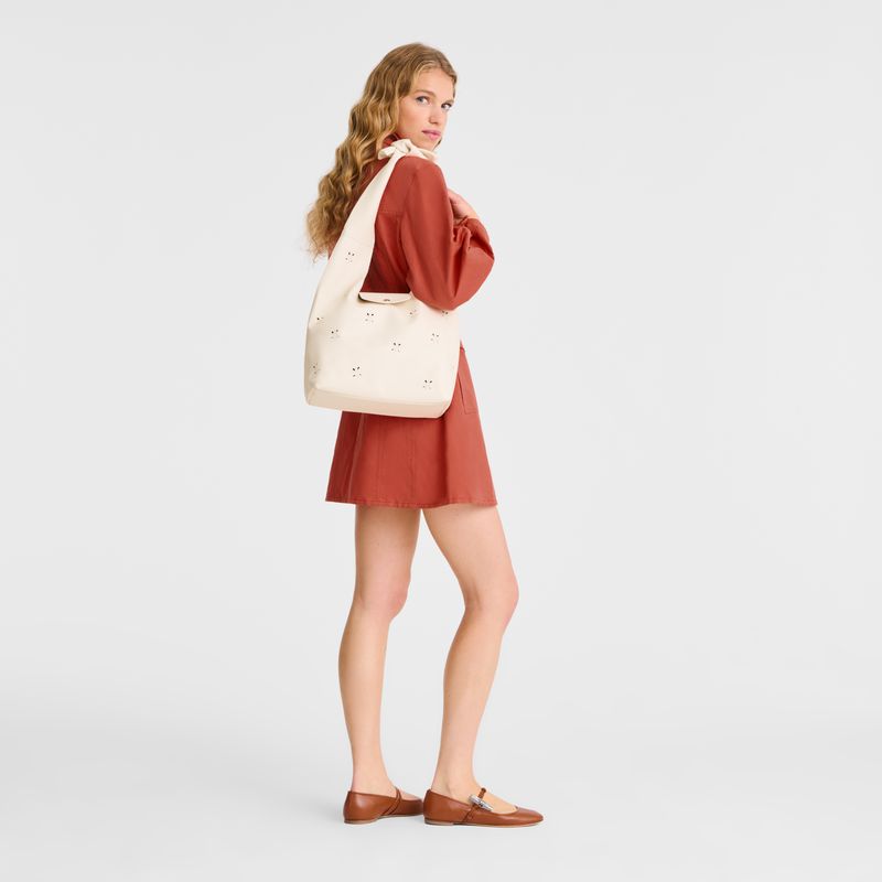 Women Longchamp Le Pliage Xtra M Shoulder Bag Cream | Ireland-570IUBQMP