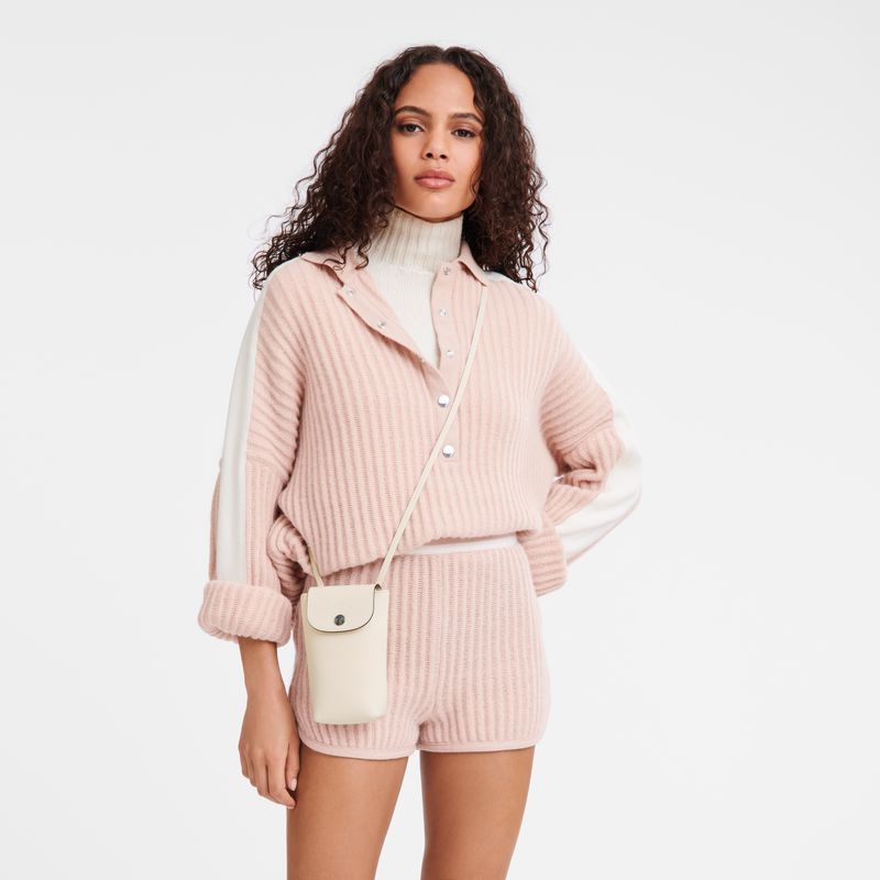 Women Longchamp Le Pliage Xtra With Leather Lace Phone Case Cream | Ireland-560UBCAFP