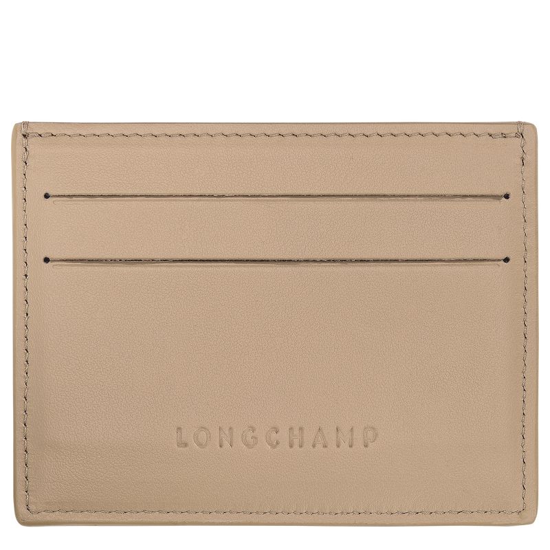 Women Longchamp Le Roseau Card Holder Beige | Ireland-394MSAJXP