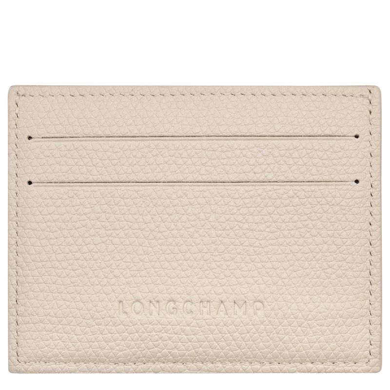 Women Longchamp Le Roseau Card Holder Beige | Ireland-137ENZYIQ