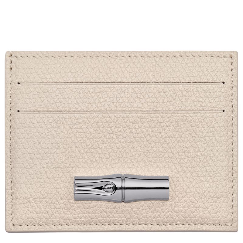 Women Longchamp Le Roseau Card Holder Beige | Ireland-137ENZYIQ