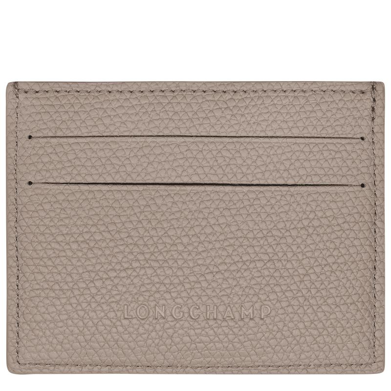 Women Longchamp Le Roseau Card Holder Beige | Ireland-792WZXBJH