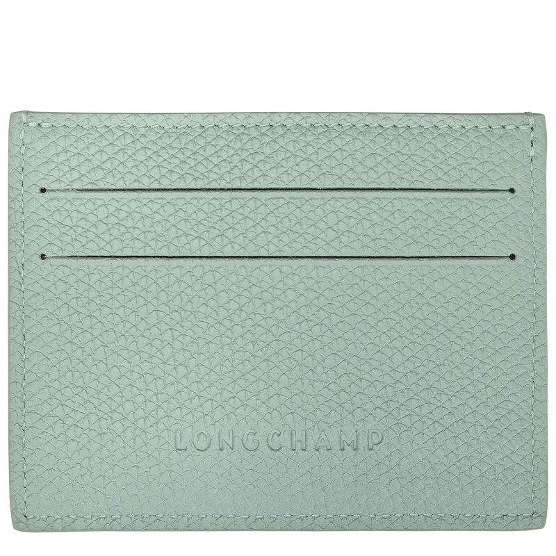 Women Longchamp Le Roseau Card Holder Blue Green | Ireland-325UTQLER