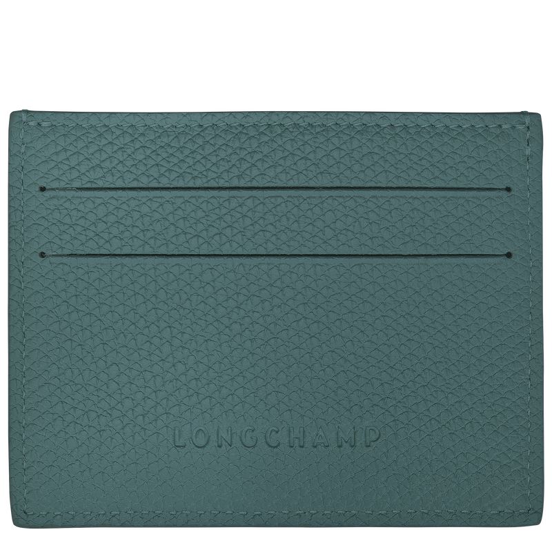Women Longchamp Le Roseau Card Holder Blue Green | Ireland-906USONBF