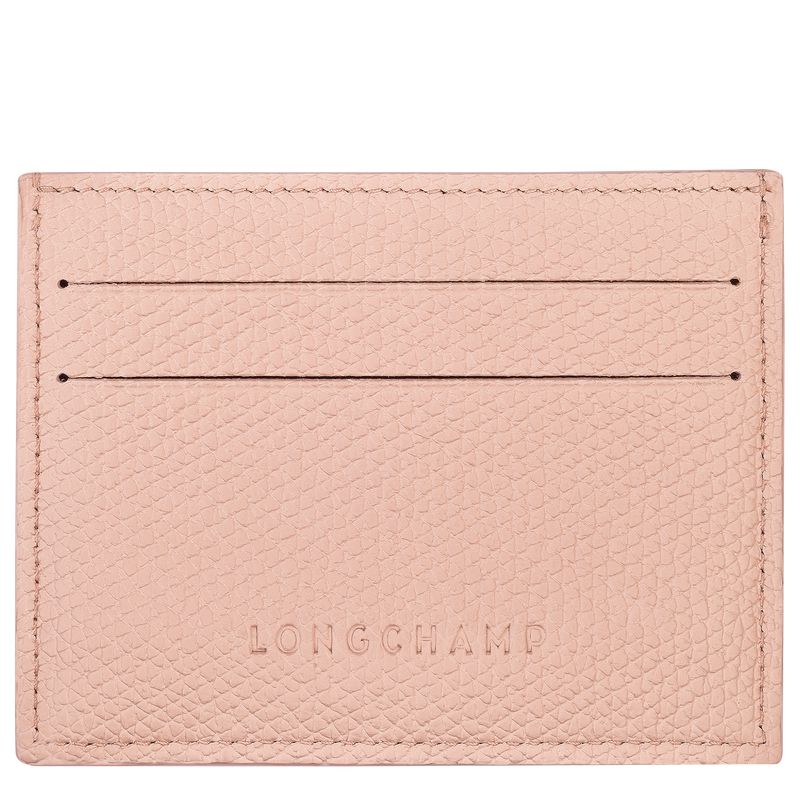 Women Longchamp Le Roseau Card Holder Rose | Ireland-203ZKIYUG