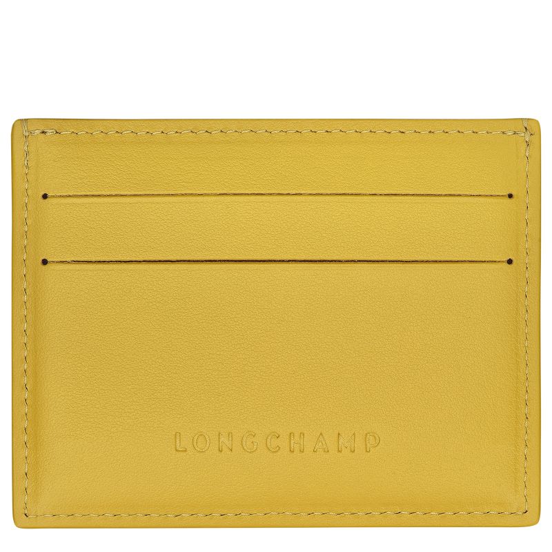 Women Longchamp Le Roseau Card Holder Yellow | Ireland-853ASVXWQ