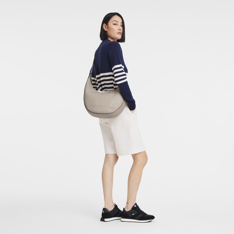 Women Longchamp Le Roseau Essential L Crossbody Bag Beige | Ireland-598YFEAVB