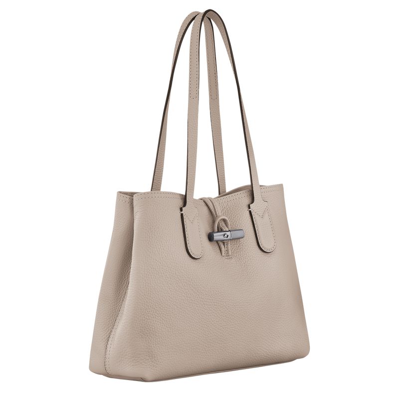 Women Longchamp Le Roseau Essential M Tote Bag Beige | Ireland-319AENTDK
