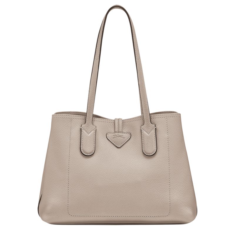 Women Longchamp Le Roseau Essential M Tote Bag Beige | Ireland-319AENTDK
