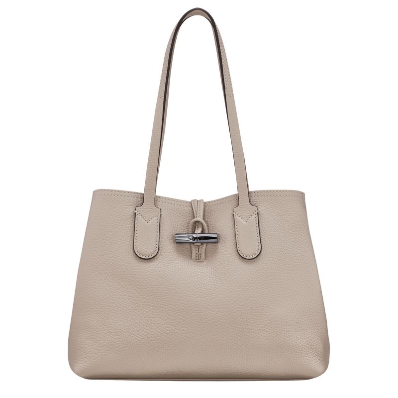Women Longchamp Le Roseau Essential M Tote Bag Beige | Ireland-319AENTDK