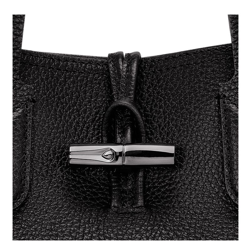 Women Longchamp Le Roseau Essential M Tote Bag Black | Ireland-941ZCBFSE