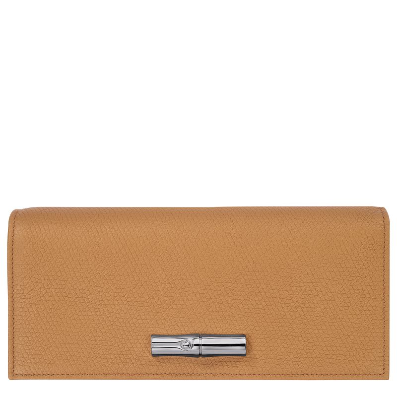 Women Longchamp Le Roseau Flap Wallet Brown | Ireland-584FLBWHA
