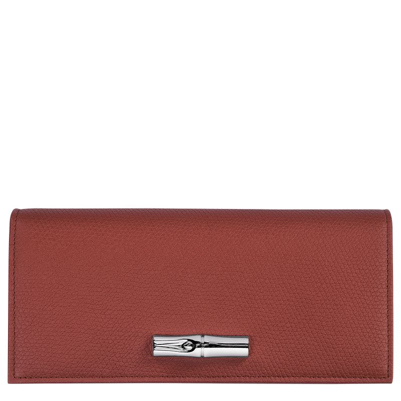 Women Longchamp Le Roseau Flap Wallet Brown | Ireland-803ETMRYG