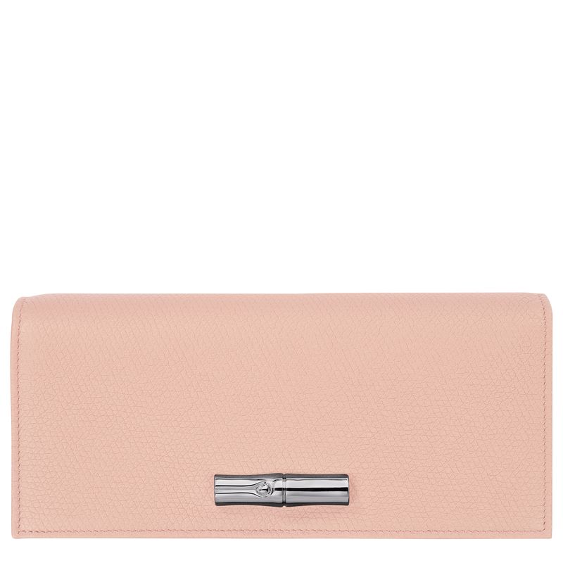 Women Longchamp Le Roseau Flap Wallet Rose | Ireland-705PKWDXL
