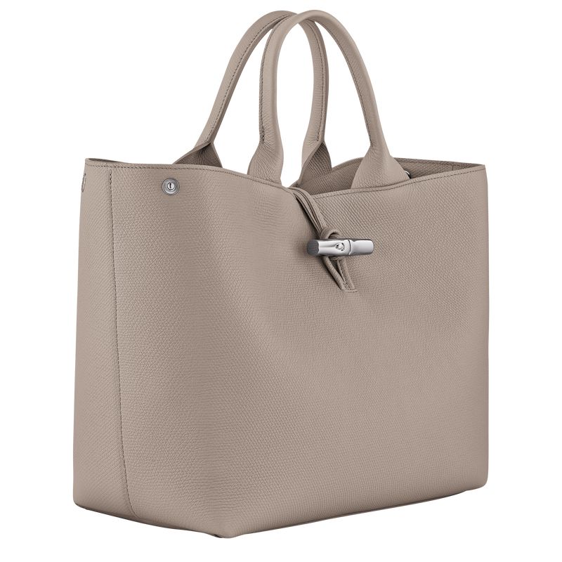Women Longchamp Le Roseau L Handbag Beige | Ireland-254EBFQTN