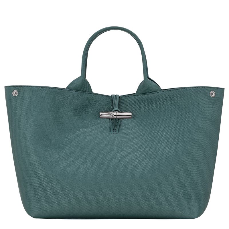 Women Longchamp Le Roseau L Handbag Blue Green | Ireland-817IUNXDQ