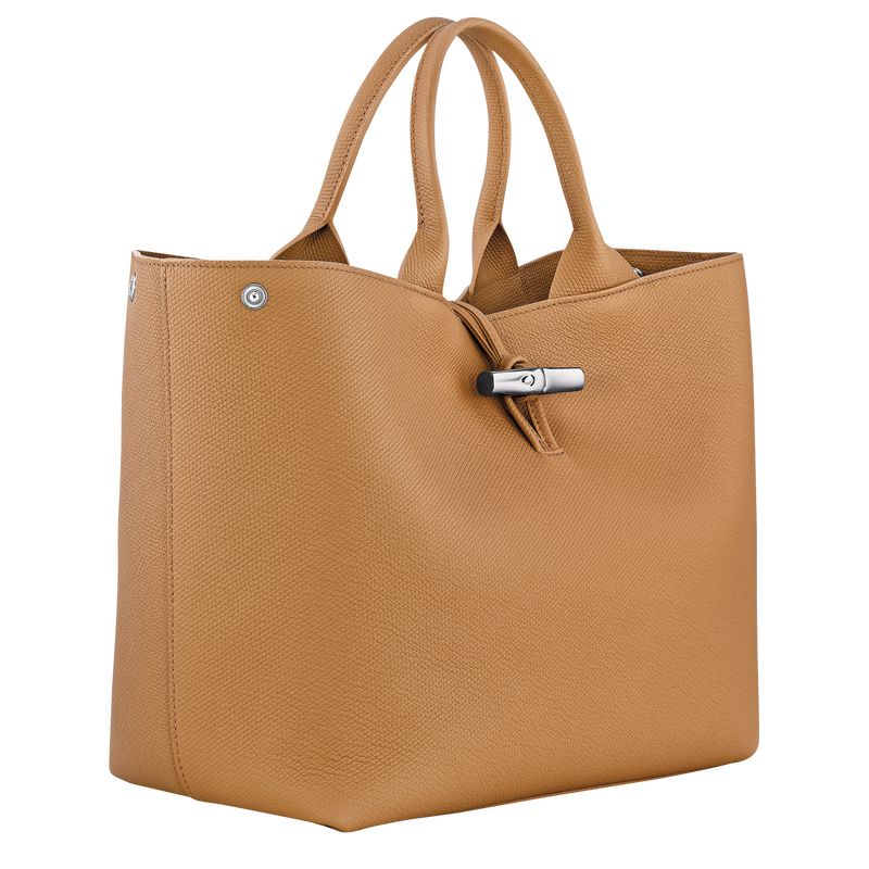Women Longchamp Le Roseau L Handbag Brown | Ireland-962UKPODM