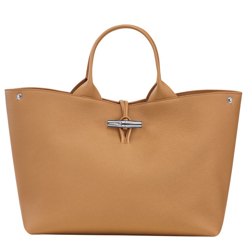 Women Longchamp Le Roseau L Handbag Brown | Ireland-962UKPODM