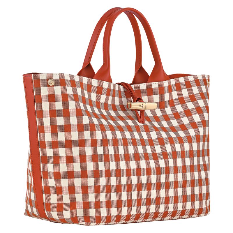 Women Longchamp Le Roseau L Handbag Orange | Ireland-063YSGJVC