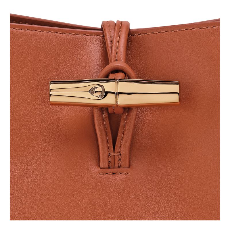 Women Longchamp Le Roseau M Hobo Bag Orange / Cream | Ireland-693GVBKRI