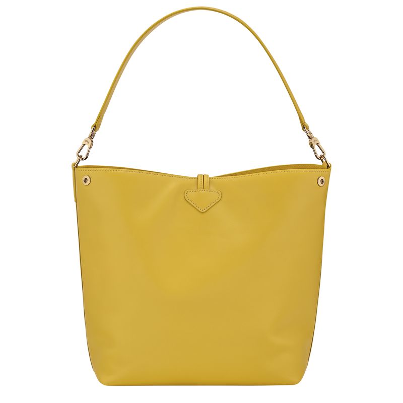 Women Longchamp Le Roseau M Hobo Bag Yellow | Ireland-128JQSKAT