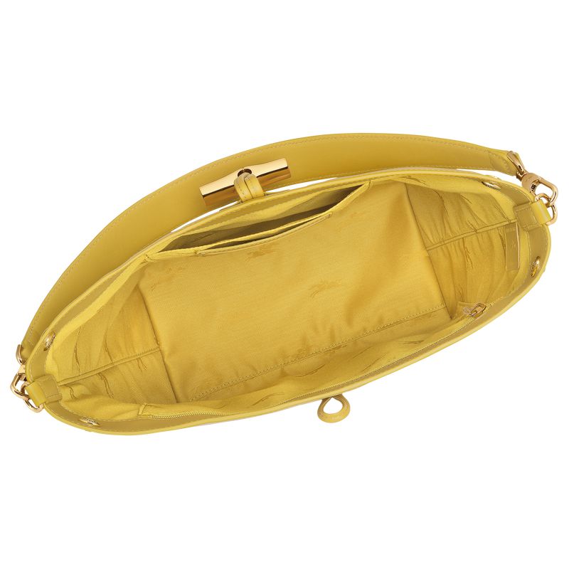 Women Longchamp Le Roseau M Hobo Bag Yellow | Ireland-128JQSKAT