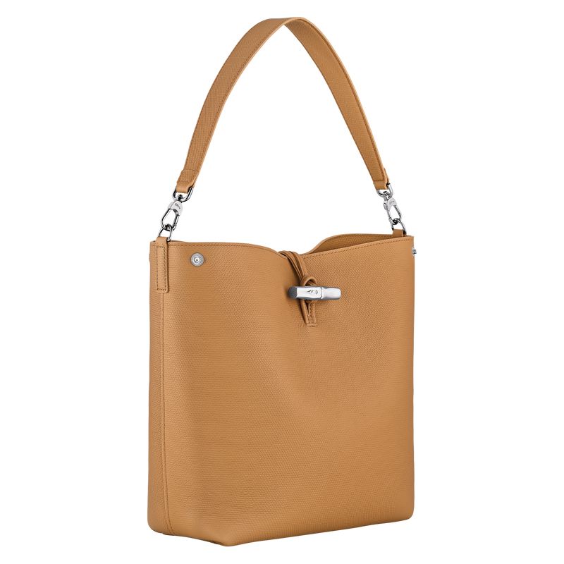 Women Longchamp Le Roseau M Shoulder Bag Shoulder Bag Brown | Ireland-219BJTKSZ