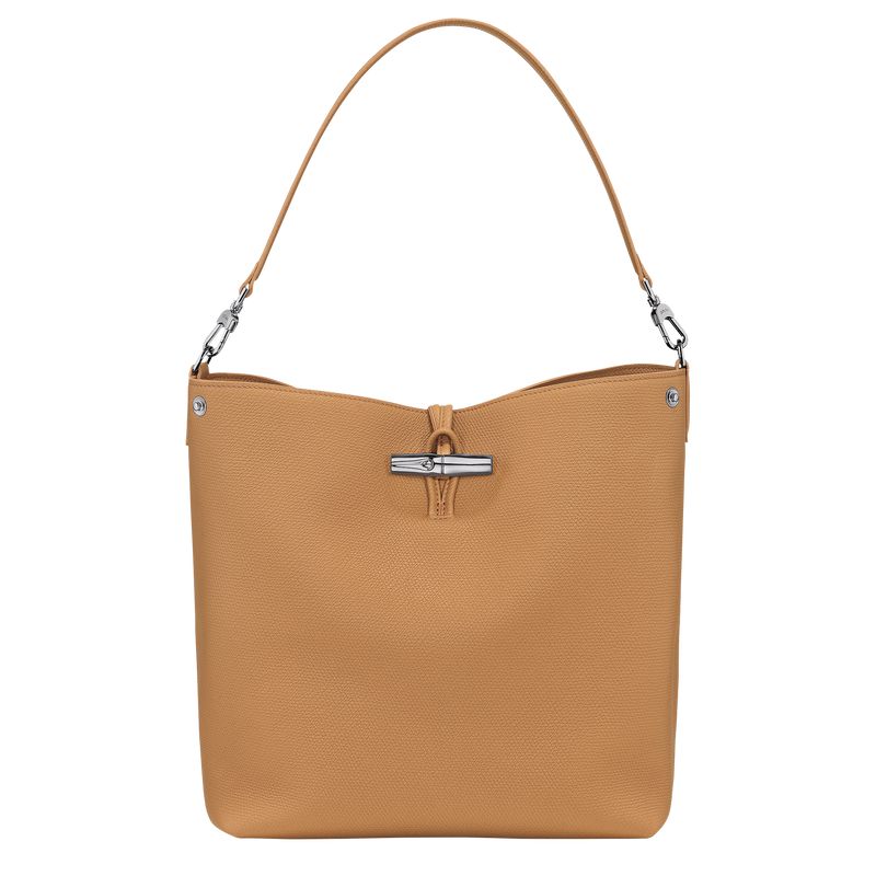 Women Longchamp Le Roseau M Shoulder Bag Shoulder Bag Brown | Ireland-219BJTKSZ