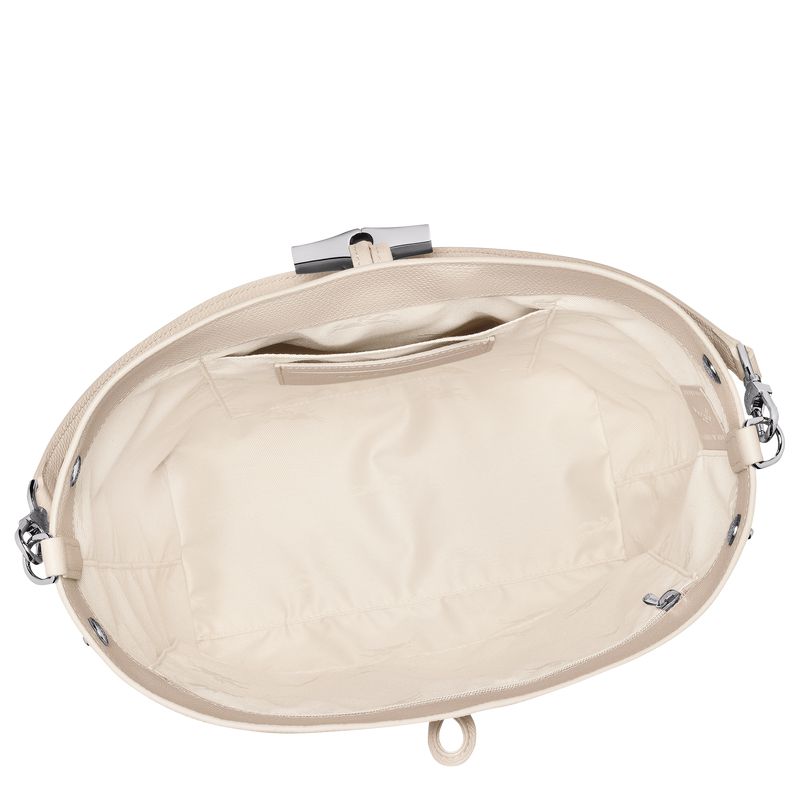 Women Longchamp Le Roseau M Shoulder Bag Beige | Ireland-357VKLSYI