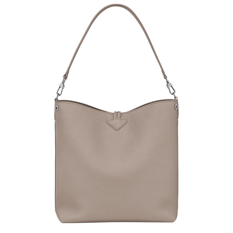 Women Longchamp Le Roseau M Shoulder Bag Beige | Ireland-816FBLRYW