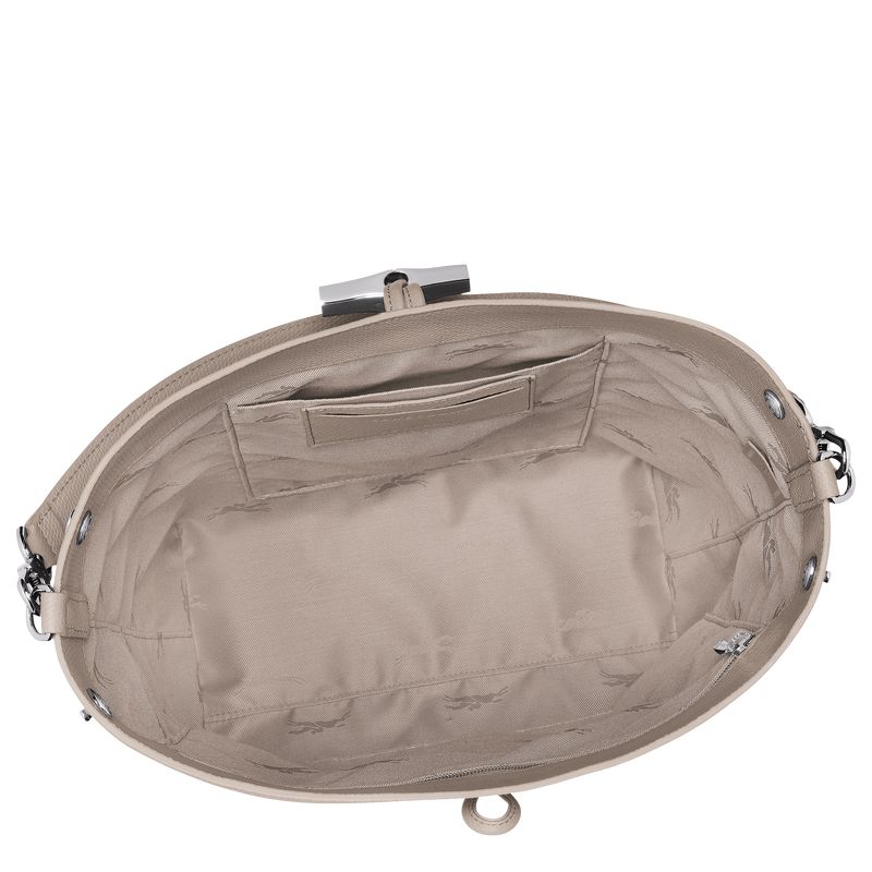 Women Longchamp Le Roseau M Shoulder Bag Beige | Ireland-816FBLRYW
