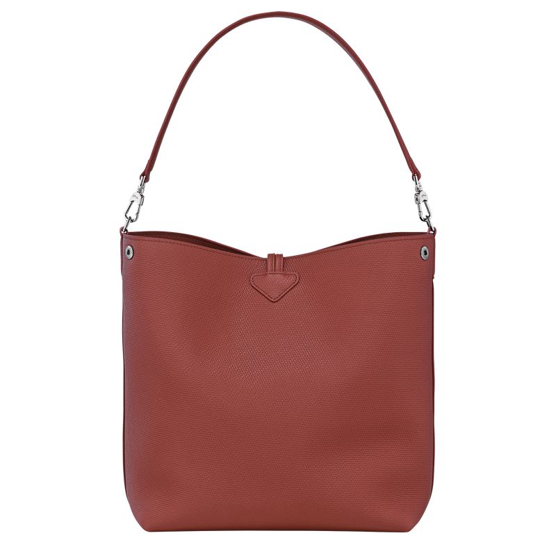 Women Longchamp Le Roseau M Shoulder Bag Brown | Ireland-526UYHPKC