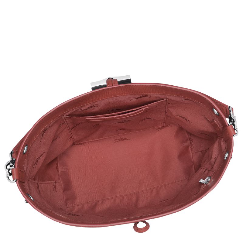 Women Longchamp Le Roseau M Shoulder Bag Brown | Ireland-526UYHPKC